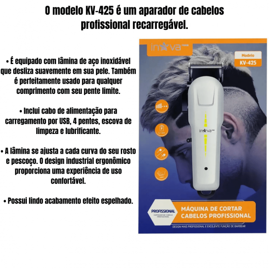 Máquina De Cortar Cabelo Sem Fio Profissional inova
