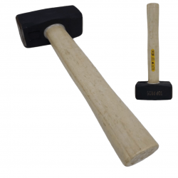 Marreta De Aço Forjado 2kg Cabo Madeira Resistente