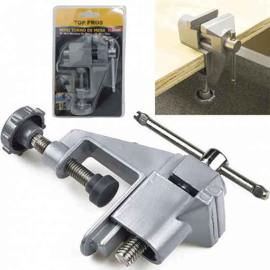 Mini Torno Morsa De Bancada Mesa Base Fixa