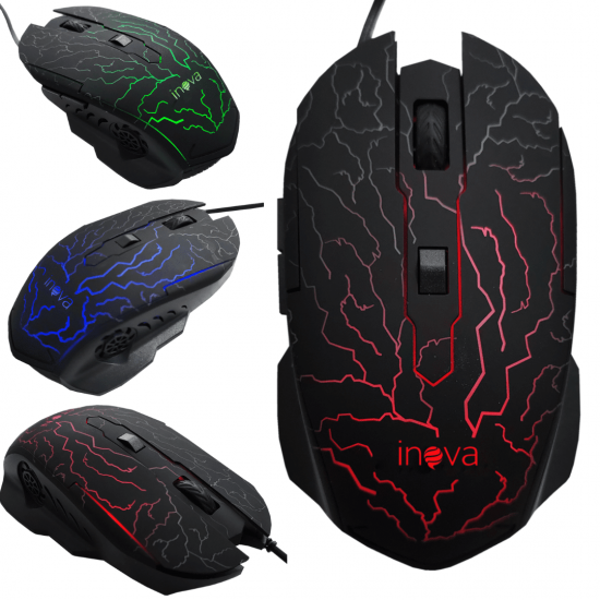 Mouse Gamer Para Jogos Led Rgb 2400 Dpi Usb 6 Botões