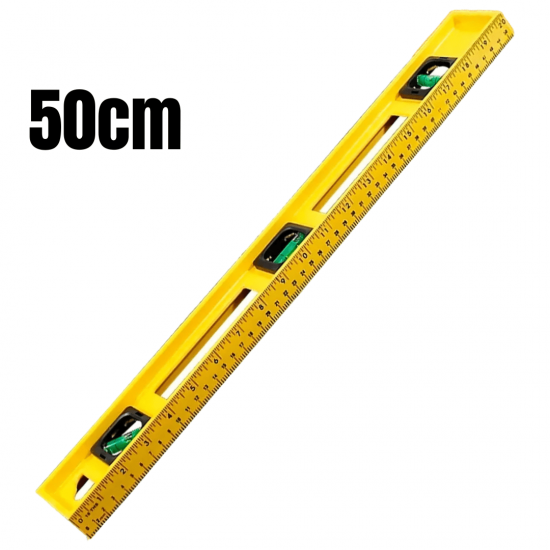 Nível De Mão 50CM Nivelador Profissional Amarelo Em Resina Com 3 Bolhas Régua pvc