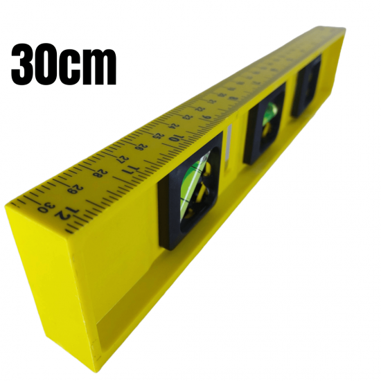 Nível Régua PVC 3 Bolhas 30CM Profissional ABS De Prumo Medição Nivelador