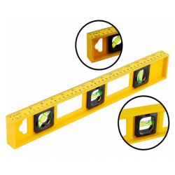 Nível Régua PVC 40CM 3 Bolhas Profissional ABS De Prumo Medição Nivelador