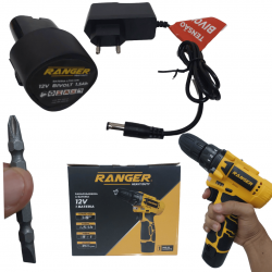Parafusadeira Furadeira Bateria 12V com Impacto Bivolt Maleta Ranger