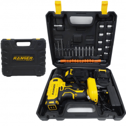 Parafusadeira Furadeira De Impacto Bivolt 21v 2 Baterias Com Maleta Ranger