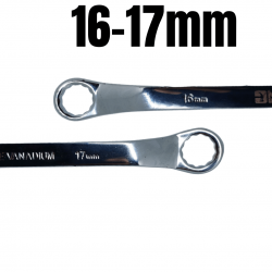 peças Chave Estrela Profissional Cromo-Vanádio 16 e 17mm Boca Estriadas