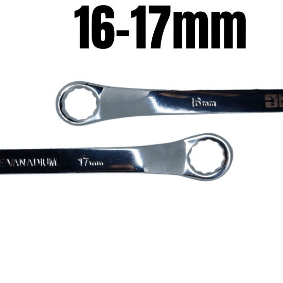 peças Chave Estrela Profissional Cromo-Vanádio 16 e 17mm Boca Estriadas