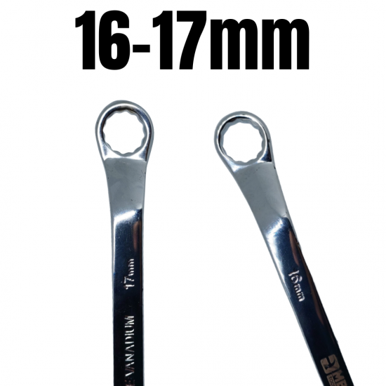 peças Chave Estrela Profissional Cromo-Vanádio 16 e 17mm Boca Estriadas