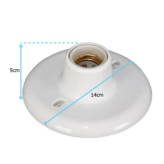 Plafon F.C ''tapa Buraco'' Bocal Cerâmico E27 Soquete