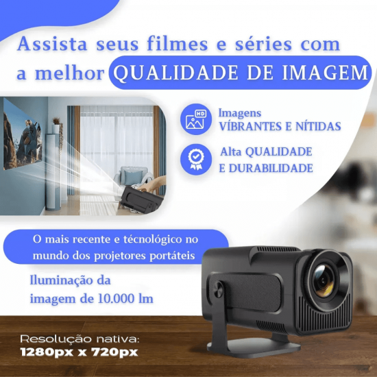 Projetor Hy320 Mini 4k Android 11 Wi-fi Bluetooth Cinema