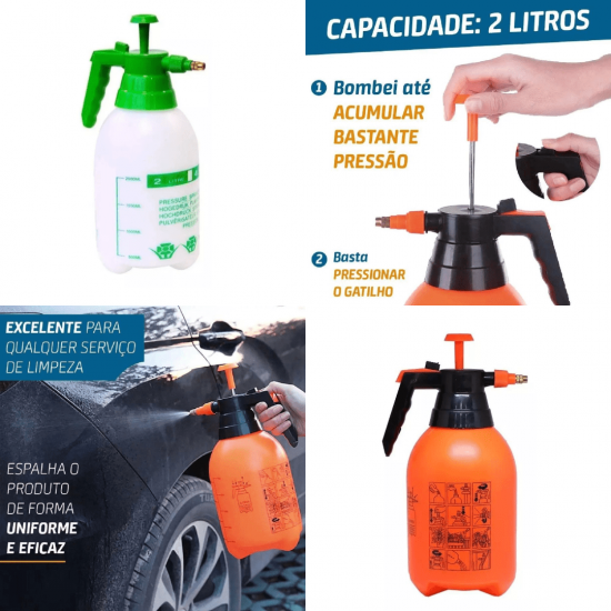 Pulverizador Manual 2 Litros Alta Pressão Borrifador Jardim Plantas