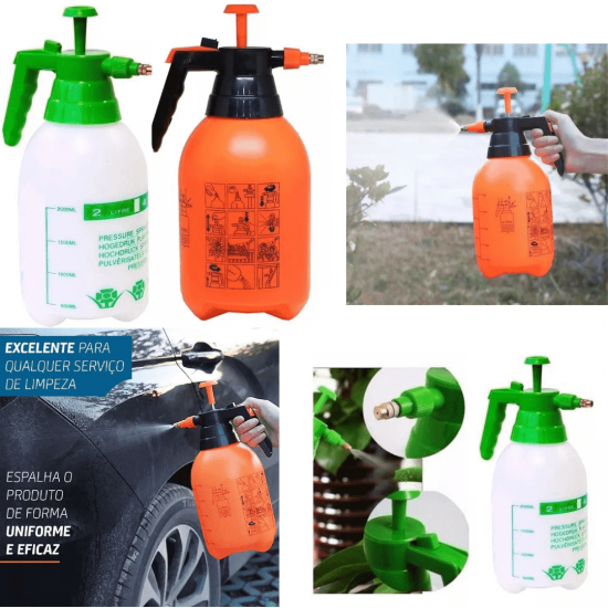 Pulverizador Manual 2 Litros Alta Pressão Borrifador Jardim Plantas