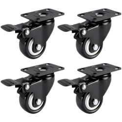 Rodas Giratório Kit 4 Unidades Reforçado 1,5 Polegadas Poliuretano Anti Risco Para Moveis - GB59250