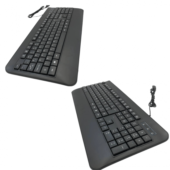 Teclado Multimídia Para Computador USB Silencioso e com descanso de pulso