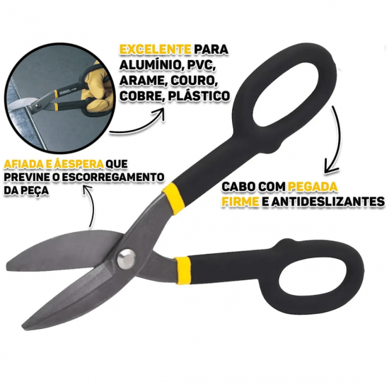 TESOURA DE FUNILEIRO CABO EMBORRACHADO TOP PROS  DE 8