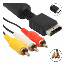 Cabo AV Áudio e Vídeo 3RCA x Playstation PS1 PS2 PS3 Com 1,8m MBTech