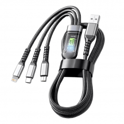 Cabo Carregador De Celular USB 3 em 1- 1.2M - Tipo-C/V8/iOS - Inova