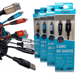 Cabo Carregador De Celular (USB-V8) - 3.4A - 2M - KV-065 - KIVEE