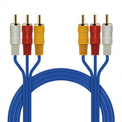 Cabo Rca AV 3 RCA X 3 RCA Macho Pontas douradas Áudio Vídeo 1,5 e 3,0 metros