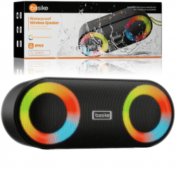 Caixa de Som Bluetooth Portátil Basike Ba RAD 027 - 10W, RGB, Hi-Fi, TWS, Super Bass, IP65