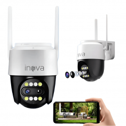 Câmera Segurança Externa 4K Dual Lens 2.4G WiFi 360° PTZ - Monitor Noturno Colorido