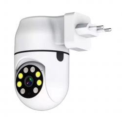 Câmera Tomada Hd Wifi Panorâmica Infravermelho Smart facilidade na instalação - Interna Plug tomada