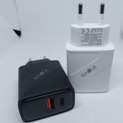 CARREGADOR com 2 saídas USB/USB-C 3.0A 40W INOVA CAR-3164C CABO USB/TIPO-CCOM