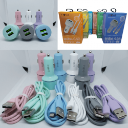 Carregador Veicular 2 USB 4.1A Com Cabo V8 Inova G06-S