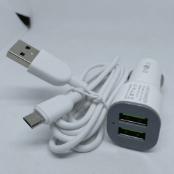 Carregador Veicular 4.1A com 02 Portas USB com Cabo V8 - INOVA