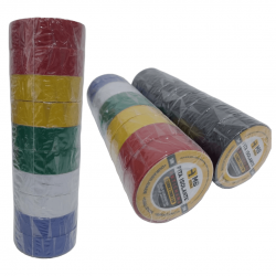 FITA ISOLANTE PRETA E DE CORES SORTIDAS 5M E10M COM 10 UNIDADES