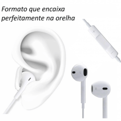 Fone de ouvido Branco P2 3.5mm Para Celular Alta Qualidade De Som inova - kv-10025