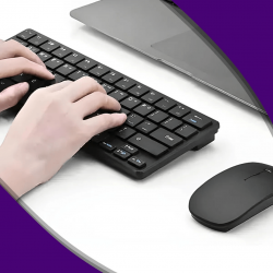 Kit Mini Teclado E Mouse Sem Fio Wireless Slim Flat K6